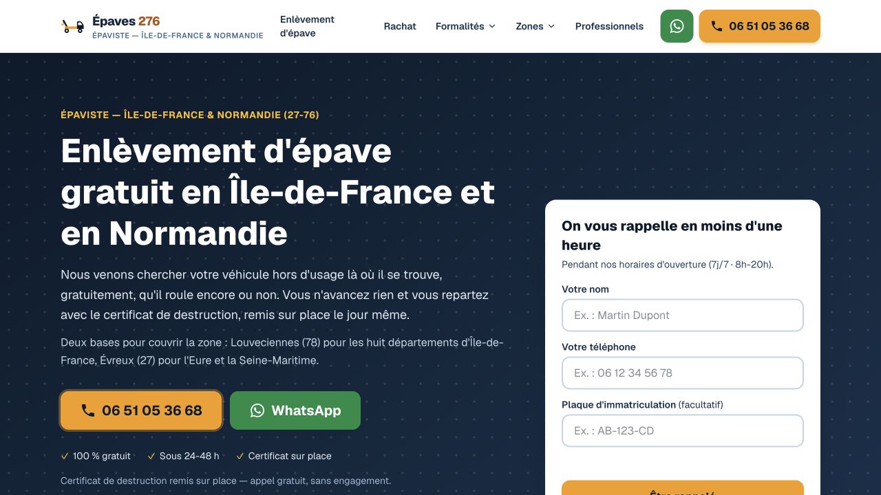 Capture du site de Épaves 276 – Autos 27