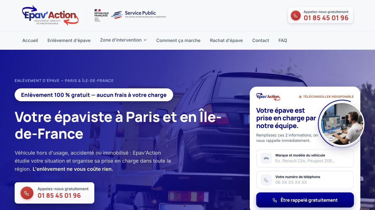Capture du site de Epav’Action – MLK Auto